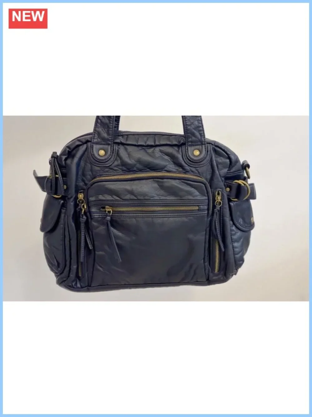 Faux Leather Hobo Shoulder Bag Large Tote Fits 13in Laptop Y2K Purse